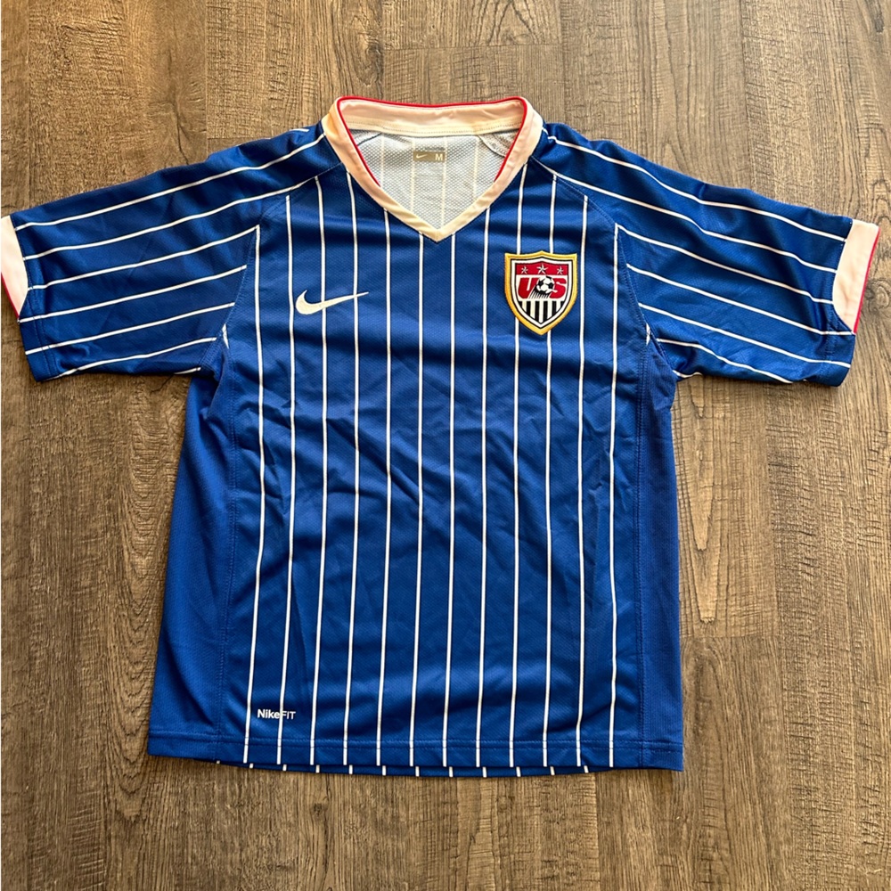 2007 Nike Kids US Men’s National team Blue Striped Soccer Jersey - Picture 1 of 5